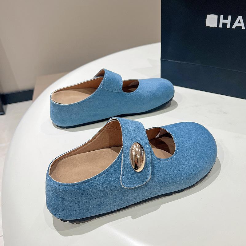 

Весенняя мода 2025 маленькие золотые бобы Мэри Джейн педаль полупакет тапочки на платформе обувь Оу Жофэн 40 синий