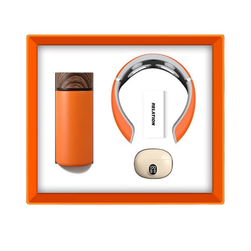 Business Gift Set: Thermos, Neck Massager & Bluetooth Earphone