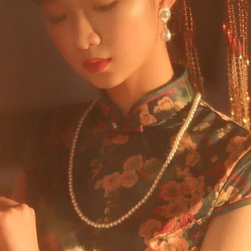 

For Cheongsam Women s French Court Large Pearl Sweater Chain 4mm Mini beads (imitation pearls)(Length 60cm)