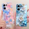 Transparent For Oppo Reno13 Case CPH2689 Cute Cat Fashion Butterfly Funny Painted Casing For Oppo Reno 13 PKM110 Cover