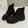 Large Size Martin Boots Women Wish British Platform Single Boots Retro Flat Boots