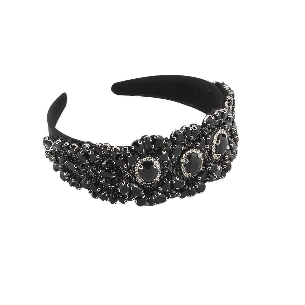 Elegant Full Diamond Wide-Brim Luxe Bridal Headband