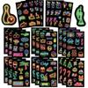 8 Cartoon Neon Light Collage Hands-on DIY Handbook Mobile Phone Case Laptop Decoration Waterproof Stickers
