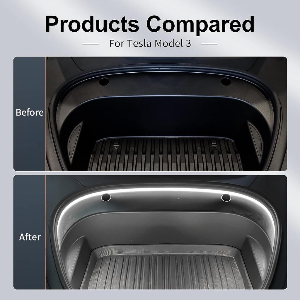 Universal for Tesla Model 3 Y 2021-2023 12V Front Trunk Frunk LED Ambient Surround Light Flexible Silicone Strip Decorative Lamp Neon Lights 4