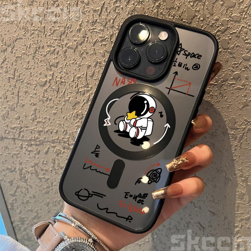 

Magnetic For Magsafe Astronaut Phone Case For Samsung Galaxy S25 Ultra S24 Plus S23 FE S22 Luxury Shockproof Hard Matte Cover S25 Ultra