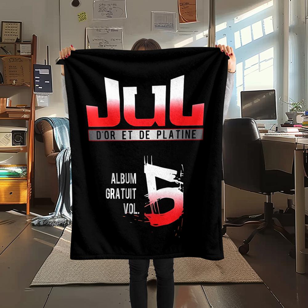 1PC JuL C'est Pas Des Lol Print Flannel Blanket, High quality All Seasons, Home Decor, Warmth and Comfort, Perfect for Christmas Gifts
