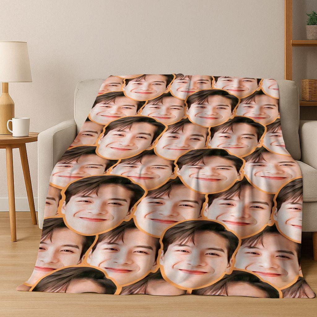 3D Jackson Wang Art Singer Star Flannel Blanket,Cozy Soft Throw Blanket for Home Bedroom Bed Sofa Picnic Office Cover Kids Gift