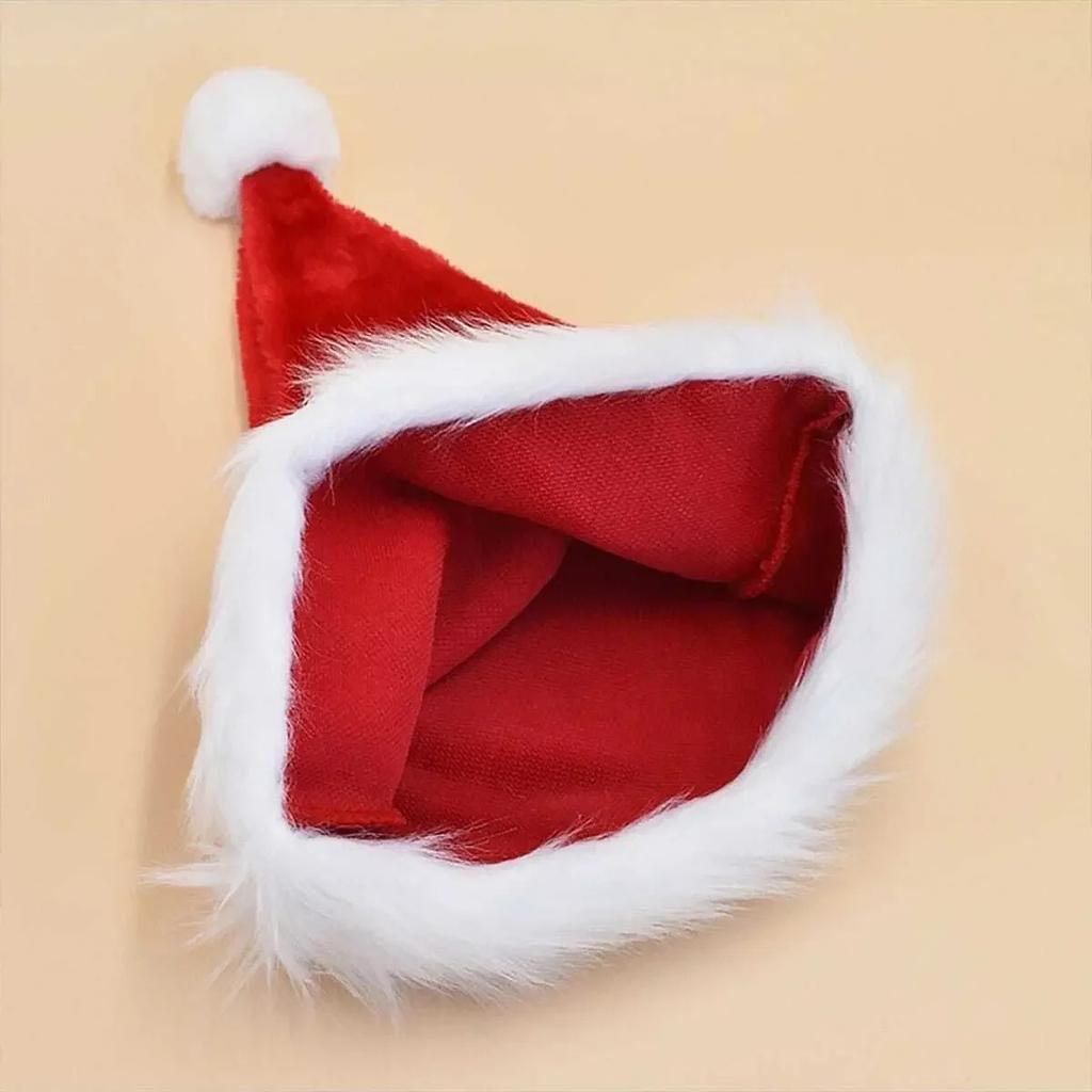 1pc-Christmas Decorative Products Santa Claus Hat Christmas Long Plush Thickened Red Gift Hat Adult Children Plush Christmas Hat