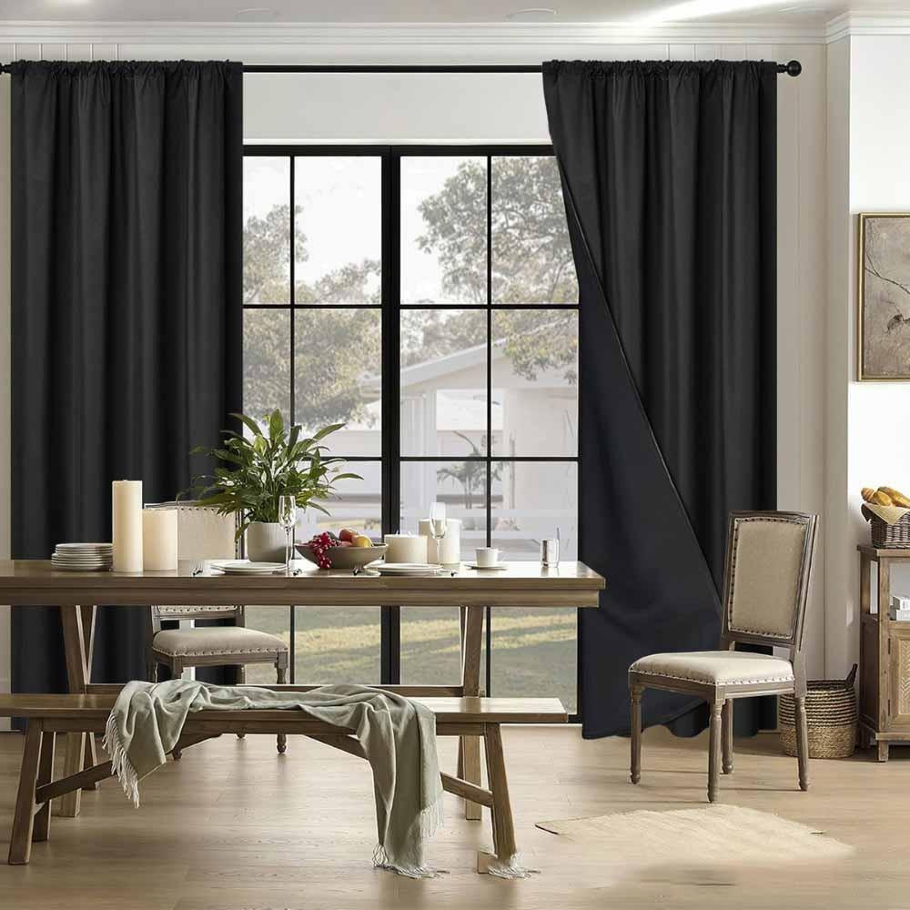 Sunshade Blackout Curtain with Rod Pocket Curtains for Bedroom Window Curtain  Bedroom чёрный