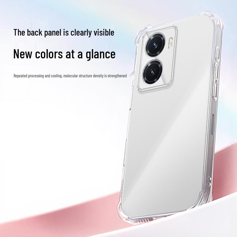 Vivoy77/Y77E Shockproof Transparent TPU Case with Airbag Corners and Sleek Design