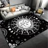 Sun and Moon Mandala Rug for Living Room Decor Boho Chic Area Rugs Home Decor Anti Slip Carpet Can Be Machine Washed