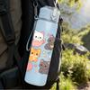 1PC Multi Cat Cute Repeat Pattern 750ml Color Plastic Sports Water Bottle Leakproof Flip Straw Lid Suitable for Sports Office Home Use