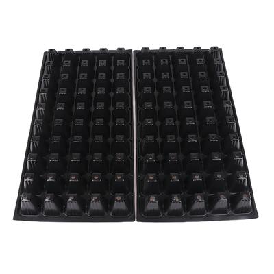 Lot de 2 plateaux de semis en plastique à 50 cellules, plateaux de germination de jardinage, conteneur de semis noir, fournitures de jardin pour légumes et fleurs