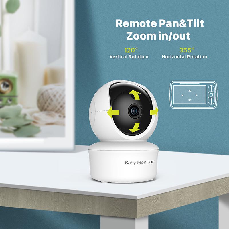 5  Wireless Baby Monitor with Pan-Tilt & Temperature Detection for Home Use EU Plug