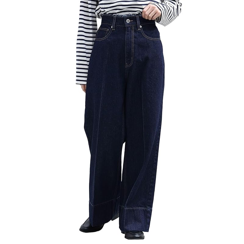 

[Beams Heart] pants o Center-P wide DNM ladies INDIGO S