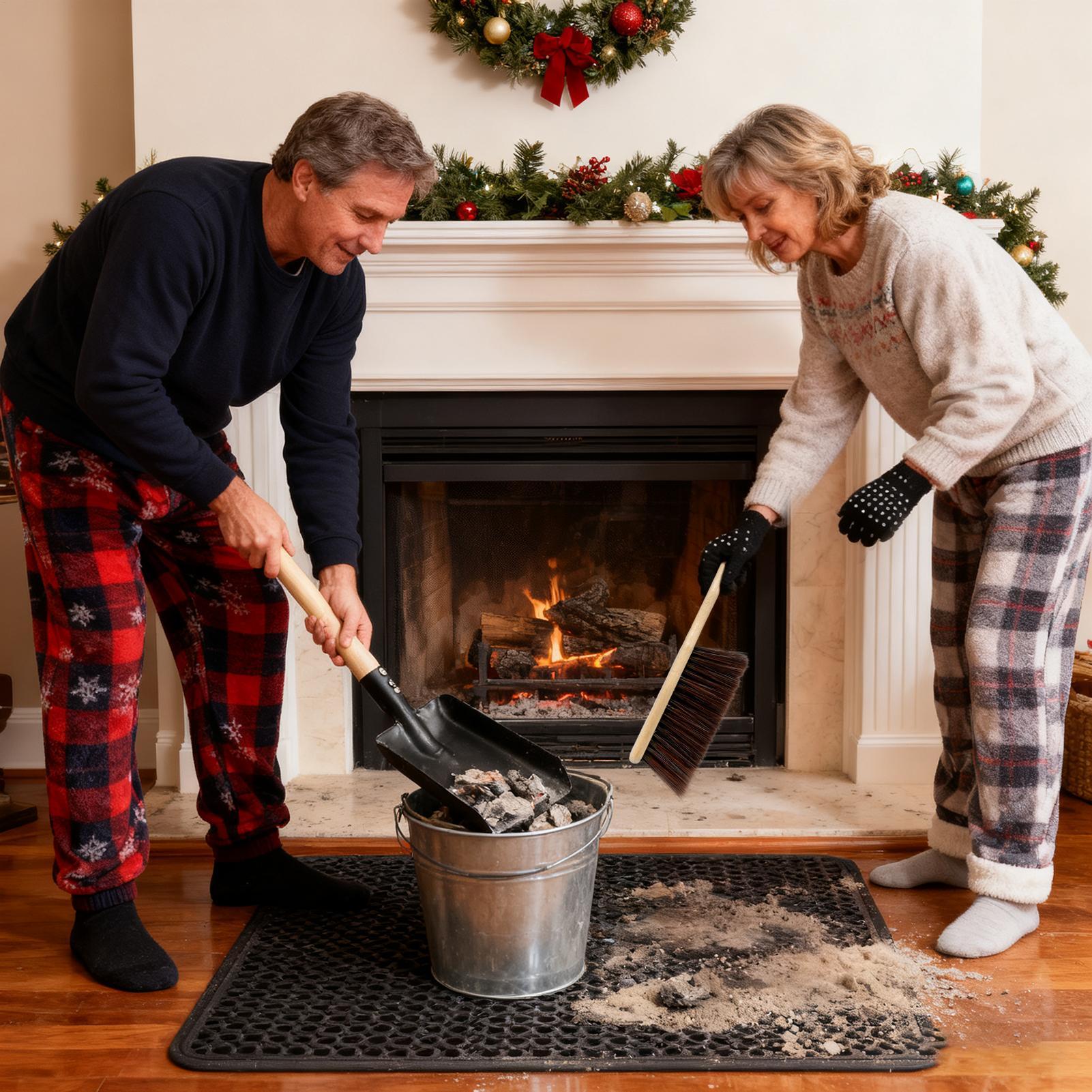 

Fireplace Cleaning Kit Wooden Handle Heavy Duty Metal Wood Stove Fire Pit Shovel And Brush For Dust Sweeping Maintenance Outdoor China Mainland