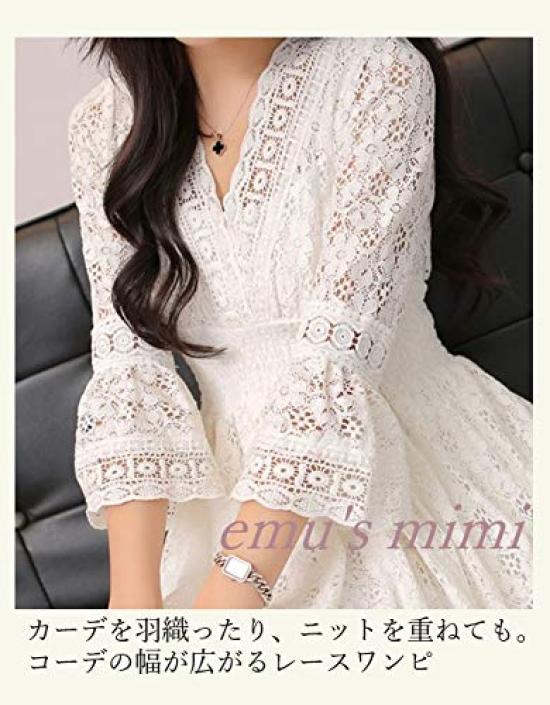 Mimi Spring White Lace M M's Women's Dress, Color White, Size