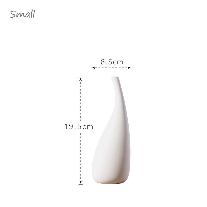 Modern Minimalist White Ceramic Vase - Decorative for Dried Flowers & Table Decor