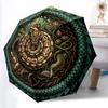 Forest Serpent Spiral Pattern Umbrella, Portable and Foldable Design, 8 Ribs, a Casual Accessory for Halloween, Christmas, and Birthday Gifts.