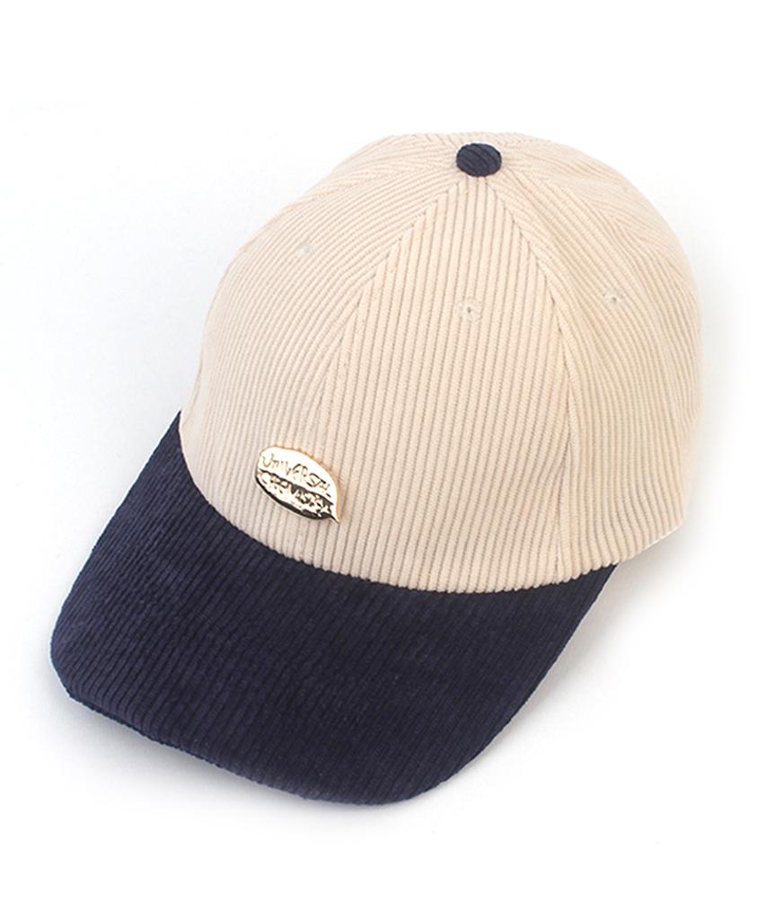 Yunibeosyeolkemiseuteuli Corduroy Ivory Navy Ballcap Corduroy Ballcap