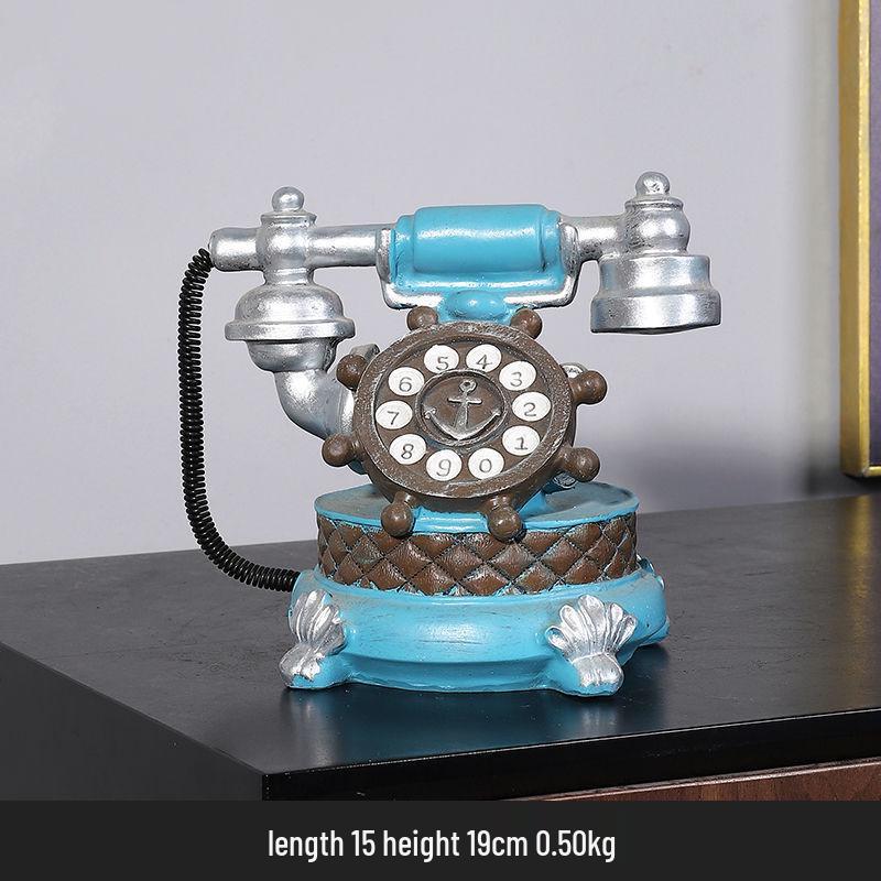 European Retro Telephone Ornament for Living Room, Wine Cabinet, TV Cabinet, or Office Display.