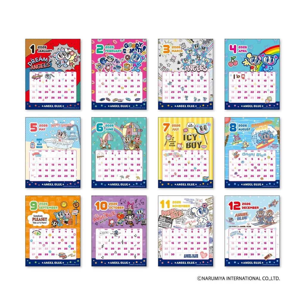 New Japan Calendar 2026 Desk Angel NK4310 Calendar, Blue,