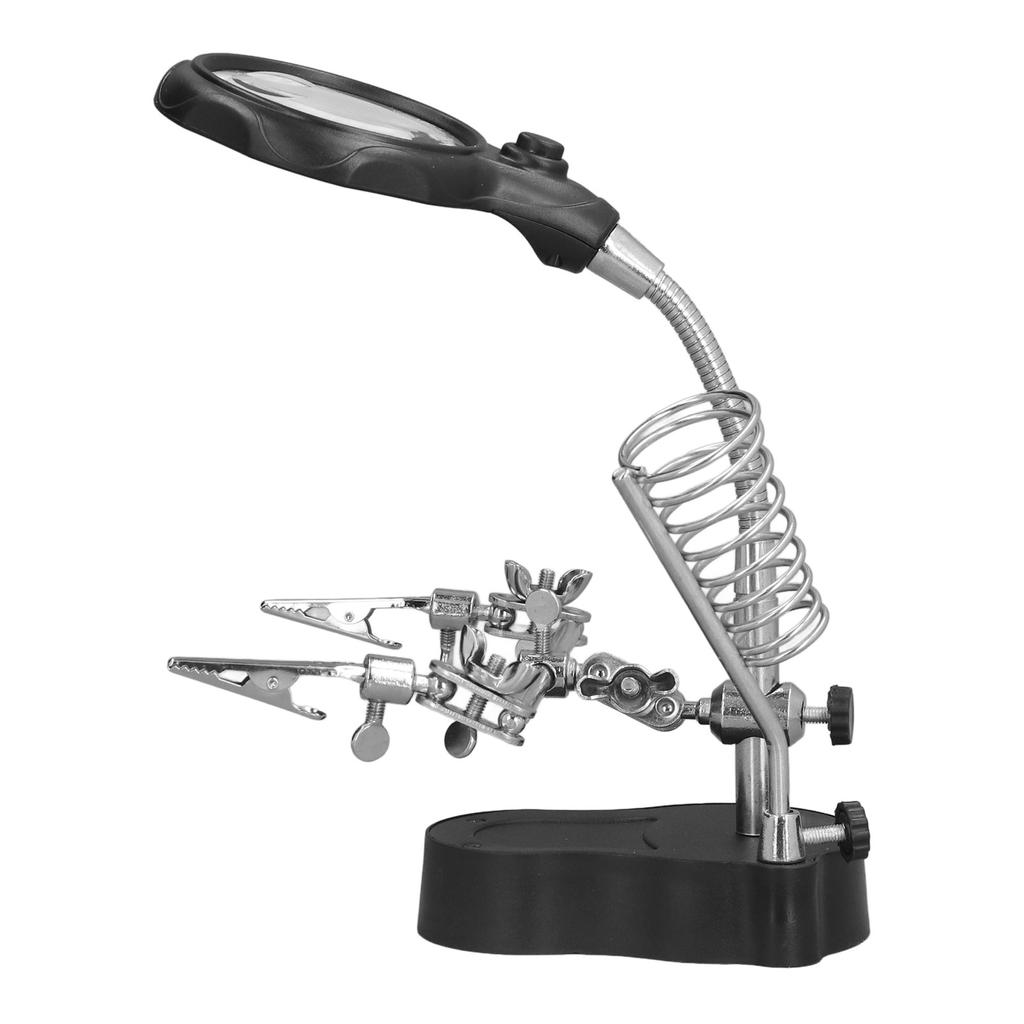 Soldering Station Magnifier Auxiliary Clip Stand Desktop Magnifying Glasses for Small Items Miniatures Projects