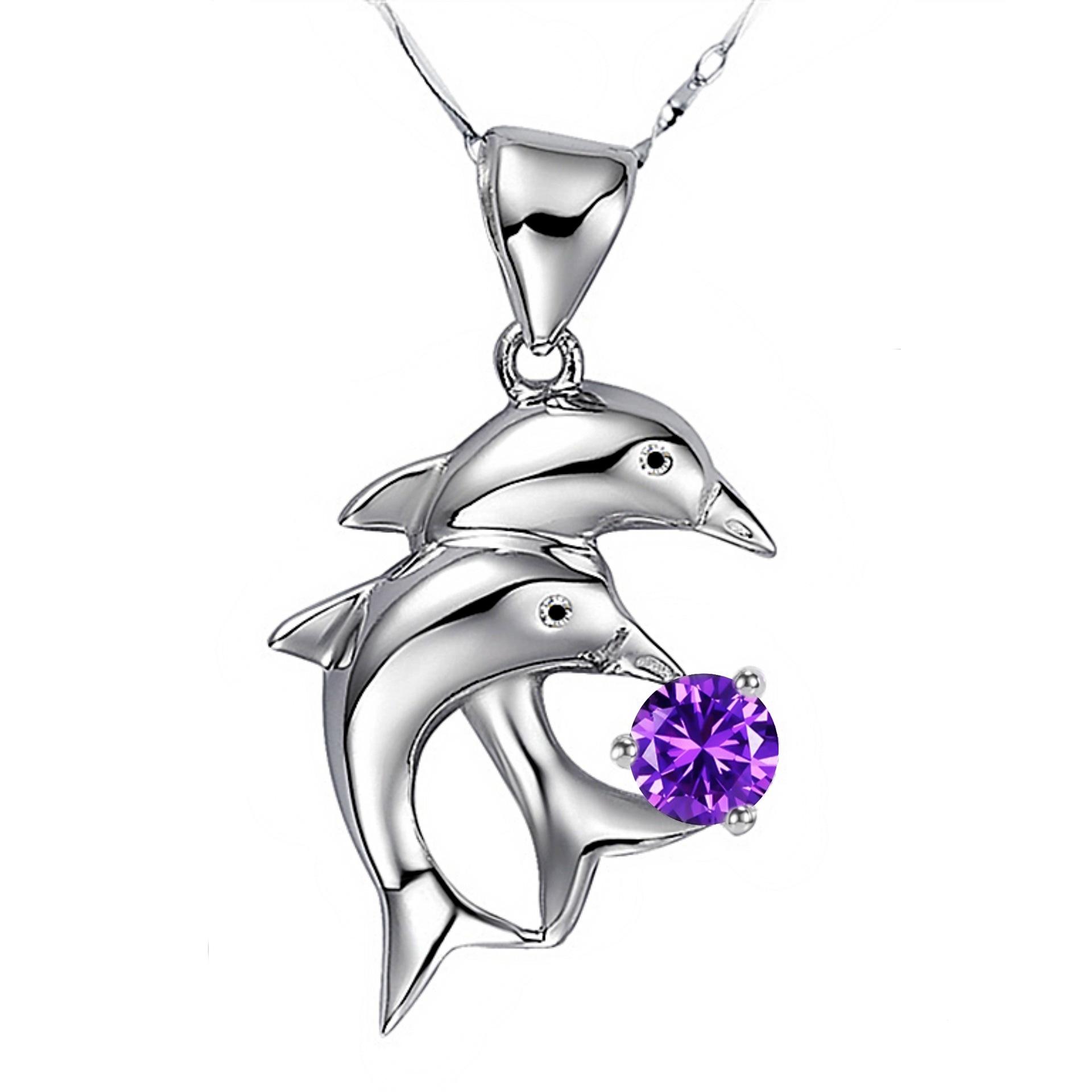 

Двойной кулон дельфина Модный серебряный декоративный кулон любви дельфина