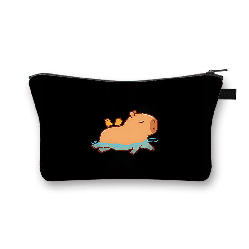 

Новый милый пенал на молнии с принтом капибары для канцелярских принадлежностей учеников начальной школы, многофункциональная сумка для мелочи No Spec