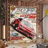 JDM Car Japan Retro 90s Printed Large Wall Tapestry Cheap Hippie Wall Hanging Bohemian Wall Tapestries Mandala INS Home Decor