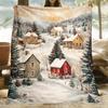 Cozy Winter-Themed Flannel Throw Blanket - Soft, Lightweight & Durable for Sofa, Bed, Travel & More - Perfect Gift for Family
