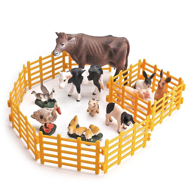 10Pcs Farmhouse Decoration Miniature Scene Fences Set for Doll House Furniture DIY Role for Play Accs Kids Interaction F
