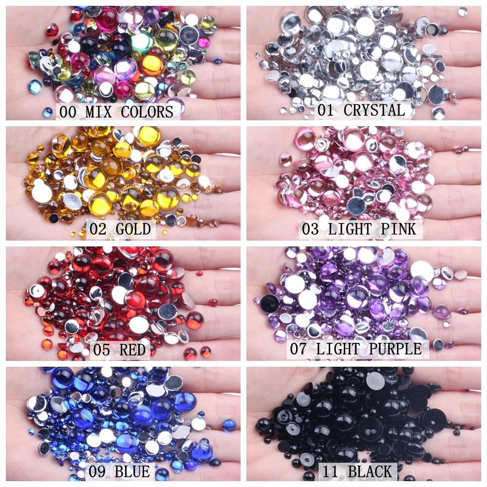 3mm Half Beads Facets Flatback Resin Rhinestones for DIY Jewelry Bags Shoes Phone Case Decorations 10000pcs