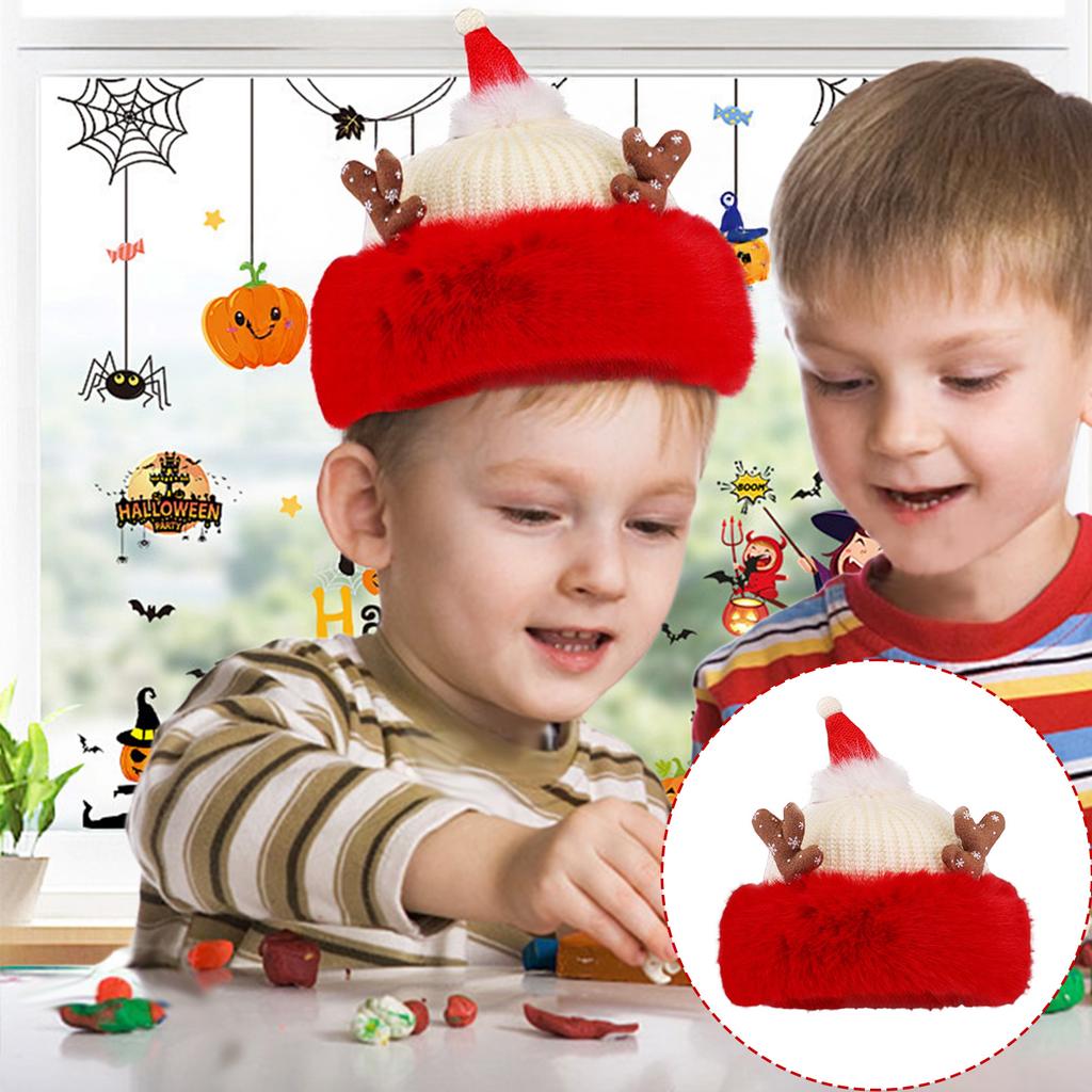 Christmas Hat Deer Antler Plush Hat