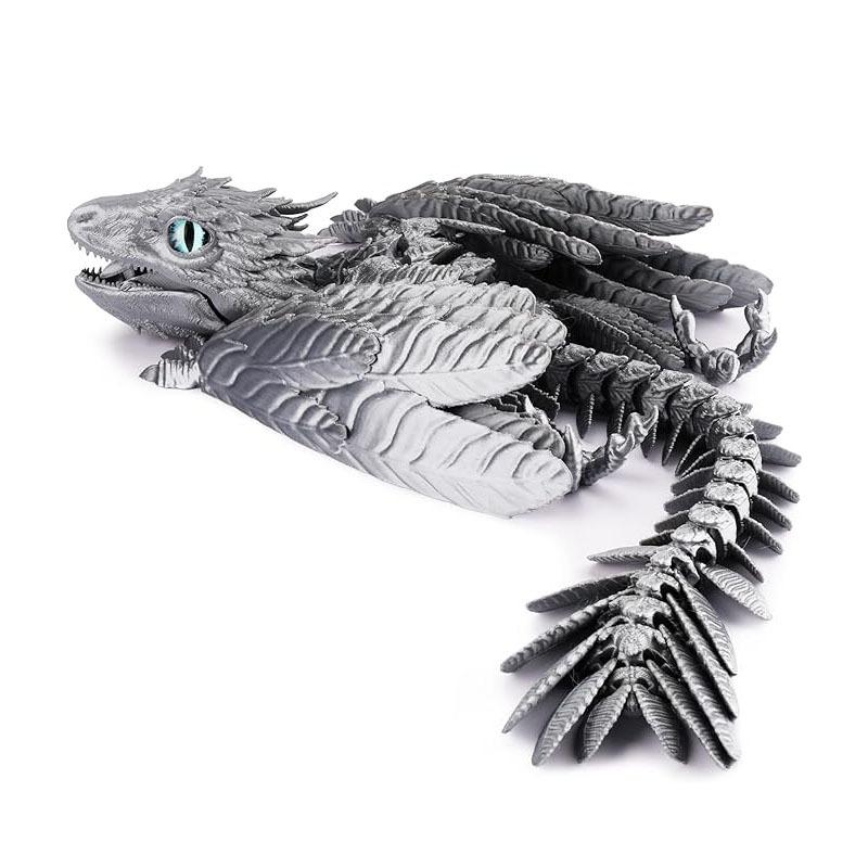 22cm Mode 3D Gedruckte Gefiederte Wyvern Drachen Figuren Mehrgelenkig Beweglich Simulation Drachen Handwerk Haus Schreibtisch Verzierung