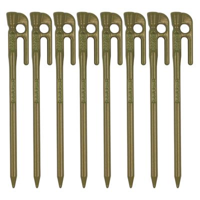 ELLISSE Forged Tent Pegs, ELLISSE Stakes, 18cm, Set of 8, Powder Coated, MADE IN JAPAN (Olive)