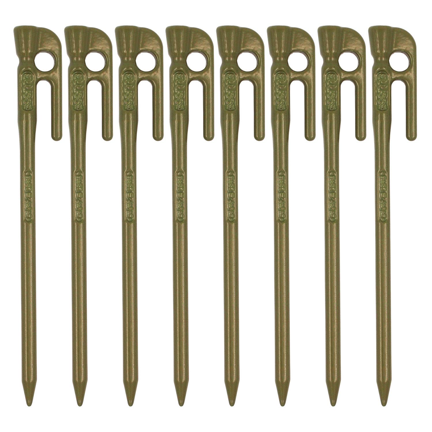 

ELLISSE Forged Tent Pegs, ELLISSE Stakes, 18cm, Set of 8, Powder Coated, MADE IN JAPAN (Olive)