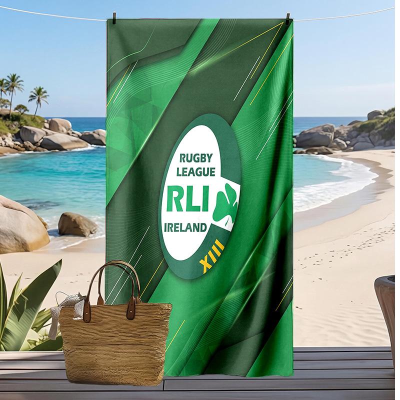 Asciugamano da Spiaggia Stampa Rugby Irlanda Morbido Portatile Asciugatura Rapida?Asciugamano Asciutto Per Piscina Vacanza Estiva Sport all'Aperto
