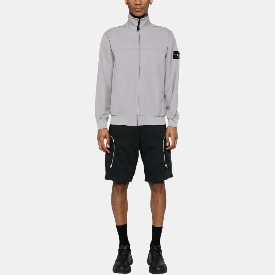 STONE ISLAND Chaqueta Holgada de Manga Larga con Cremallera y Cuello Alto de Color Sólido para Hombre Chaquetas Gris 8015621530-V0064
