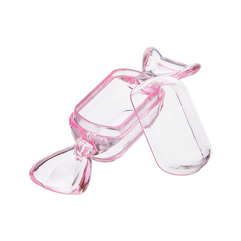 WTEMPO Transparent Creative Small Gifts Packaging Boxes with Lids Sturdy Mini Plastic Boxes In The Shape of Small Candies Festive Decor Clear Boxes