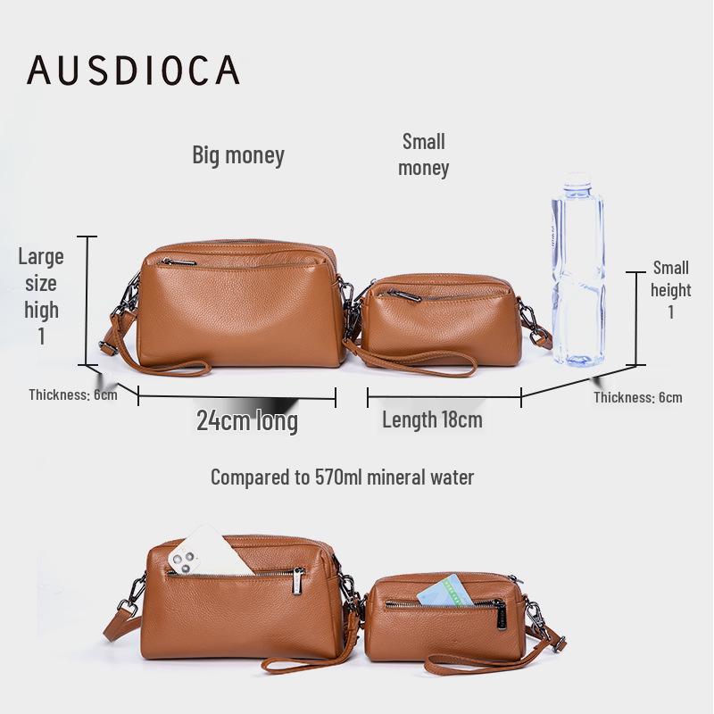 2025 Summer Women's Cowhide Crossbody Phone Bag - Soft Leather, Large Capacity Clutch & Shoulder Bag
