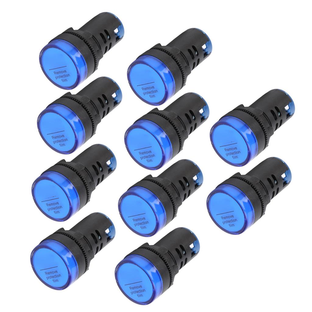 10Pcs Blue LED Signal Light AD16‑22DS High Brightness LED Indicator for Equipment