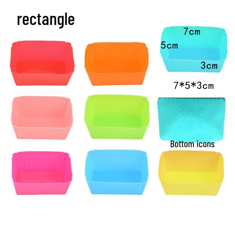 Set di 7 stampi per torte in silicone da 7 cm: Forme di Stella, Cuore, Quadrato, Fiore