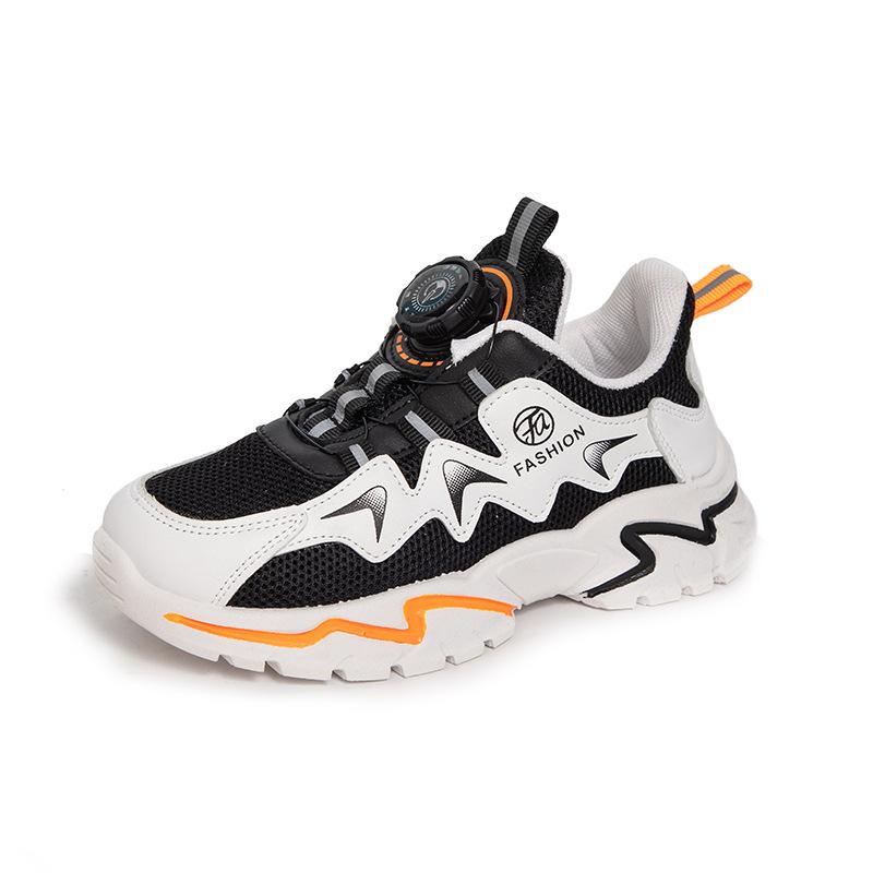 Сетчатая удобная спортивная обувь с вращающимися пуговицами для мальчиков и девочек — фото 3