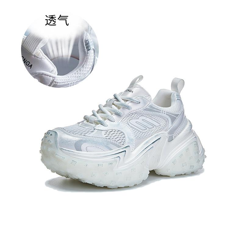 

Папины кроссовки женские 2025 лето новая платформа для увеличения роста дышащие спортивные туфли женская обувь универсальная обувь дети 40 бежевый