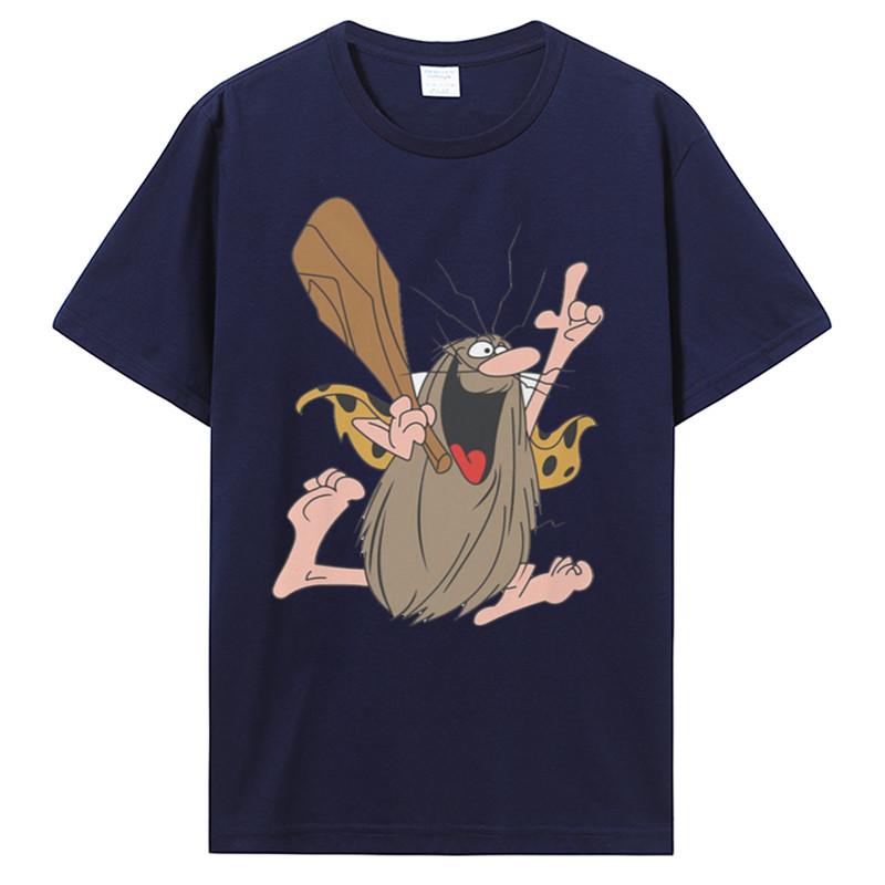 T-shirt Grafica Hanna Barbera Capitan Caverna Cavey Cartone Animato Anni '80 Stampa Top Maglietta Casual Uomo Cotone Tee Regalo Speciale