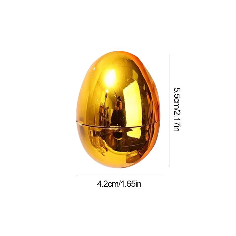 6-24pcs Golden Easter Eggs Plastic Fillable Egg Easter Egg Hunt Game Prizes Home Decoration Supplies Kids Birthday Party Favors