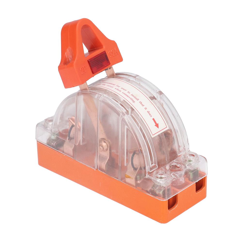 Transparent Knife Switch 2P 32A Double Pole Against Electric Shock Safety Knife Switch with