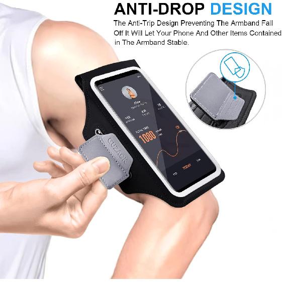 GUZACK Running Armband for iPhone 18 Pro Max 17 16 15 14 13, Galaxy S26/S25/S24/S23, with Card Slot & Key Pockets, Sports Arm Bands Cell Phone Holder