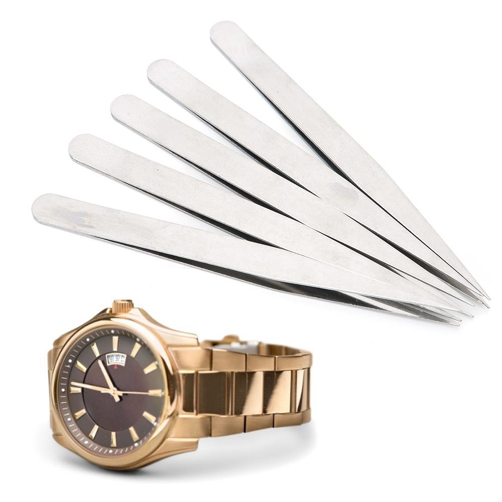 5 Stück/Set Legierter Stahl Antimagnetisch Hochpräzise Pinzetten Uhrenreparaturwerkzeug